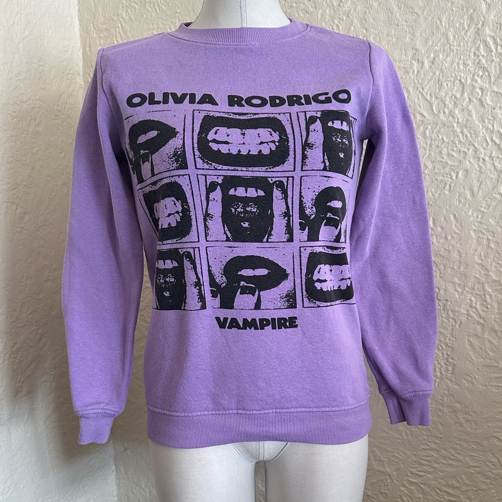 Olivia Rodrigo Vampire Purple Black Sweatshirt XXS